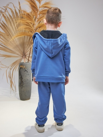 328-ДЖ. Костюм детский  на молнии, джинса хлопок 65%, 35% ПЭ, 3-х нитка без начеса 80,86,92