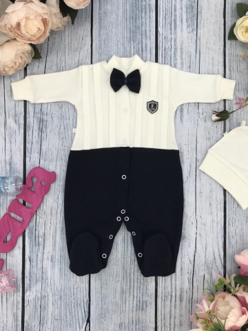 Купить оптом 273-Т.С. Комбинезон с шапкой, хлопок 100% интерлок, темно-синий 56,62 в Воронеже