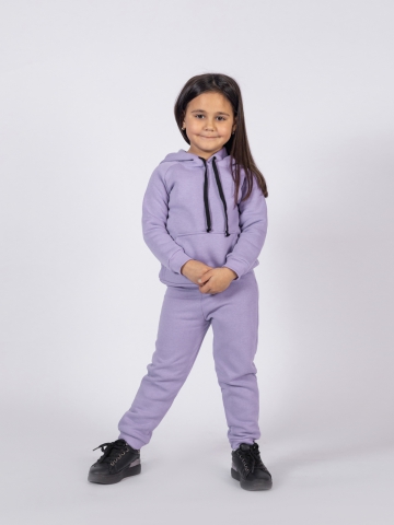 Купить оптом 296-СР. Свитшот с капюшоном  + Штаны, хлопок 65%, 35% ПЭ, 3-х нитка (начес) сирень 98,104,110,116 в Воронеже